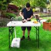 Folding Cleaning Sink Faucet Cutting Camping Table with Sprayer