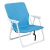 56*60*63cm Load-Bearing 100kg Blue Oxford Cloth White Iron Frame Beach Chair