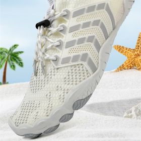 Men's And Women's Non-slip Five-finger Mountaineering Fitness Shoes (Option: D025 White-45)