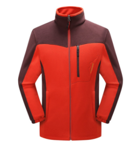 Cross-border Sources Of New Polar Fleece Warm Fleece Couple Cardigan Contrast (Option: Big red man-M)