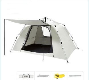 Foldable Automatic Thickening Sunscreen Wild Picnic Home Full Set Camping Tent (Option: Rice white23-5 Style)