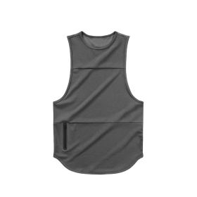 Mens Sports Vest Summer Quick Drying (Option: Dark grey light board-M)