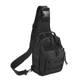 Outdoor Sling Bag Crossbody Pack Chest Shoulder Backpack (Color: Black)