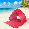 Pop Up Beach Tent Sun Shade Shelter Anti-UV Automatic Waterproof Tent Canopy for 2/3 Man w/ Net Window Storage Bag