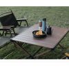 Aluminum Roll-Top Camping Table, Dark Brown