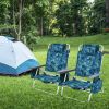 4-Pack 5-Position Outdoor Folding Backpack Beach Reclining Chair with Pillow