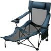 Folding Camp Chair 330 lbs Capacity w/ Footrest Mesh Lounge Chair, Cup Holder and Storage Bag