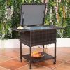 Outdoor Patio Pool Party Ice Drink Bar Table Cooler Trolley